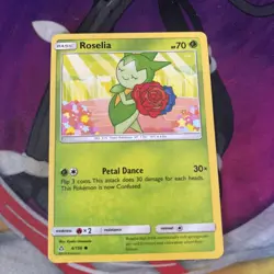 Roselia 4/156 Common Ultra Prism Sun & Moon Pokemon Card NM - Image 1