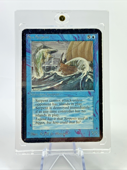 ALPHA - Sea Serpent - Played MTG Magic the Gathering Card in Magnetic Holder - Image 1