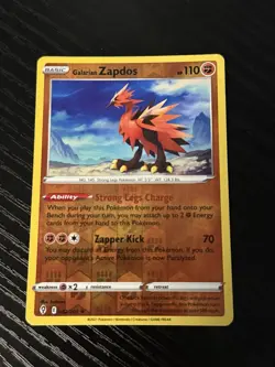 Galarian Zapdos 82/203 Evolving Skies Reverse Holo Rare Pokemon Card TCG Pokemon - Image 1