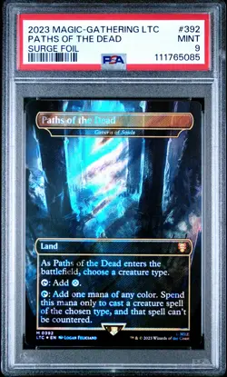 2023 MTG TALES OF MIDDLE-EARTH COMMANDER SURGE FOIL #392 PATHS OF THE DEAD PSA 9 - Image 1