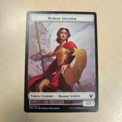 Human Soldier Token 002/014 MTG Theros Beyond Death -Buy 10 Get 10 Free Mix & Ma - Image 1