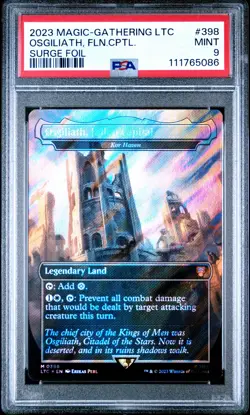 2023 MTG TALES OF MIDDLE-EARTH COMMANDER #398 OSGILIATH, FALLEN CAPITAL PSA 9 - Image 1