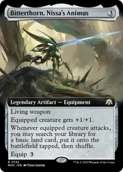 MTG English Bitterthorn, Nissa's Animus (Extended Art) NM Normal - Image 1