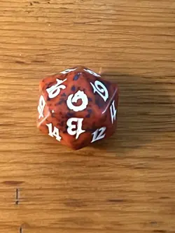 MTG - Magic the Gathering - 2002 Torment - Spindown D20 Dice Die - Red - Image 1