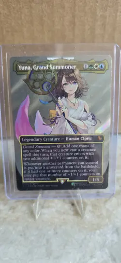 Yuna, Grand Summoner (Borderless) (Surge Foil) Final Fantasy MTG TCG 0216 - Image 1