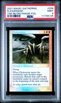 2021 MTG TIME SPIRAL REMASTERED RETRO FRAME-FOIL #294 FLICKERWISP PSA 9 - Image 1