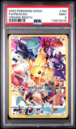 2023 POKEMON SWORD AND SHIELD CROWN ZENITH 160 FULL ART/PIKACHU PSA 9 - Image 1
