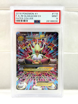 PSA 9 M Alakazam EX 118/124 Fates Collide Full Art Pokemon 2016 - Image 1