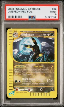 2003 Pokemon Skyridge #32 Umbreon Reverse Foil PSA 9 MINT - Image 1