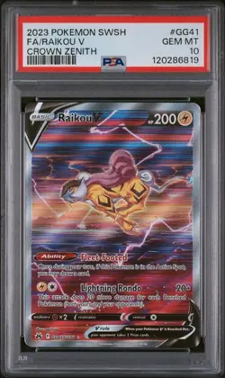 Pokemon TCG Raikou V Crown Zenith GG41/GG70 PSA 10 Gem Mint - Image 1