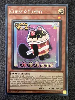 Yugioh Cupsy Yummy JUSH-EN016 Collector ‘s Rare 1st Edition NM - Image 1