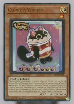 Yugioh Cupsy Yummy JUSH-EN016 Collector ‘s Rare 1st Edition NM - Image 1