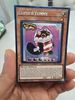 Yugioh Cupsy Yummy JUSH-EN016 Collector ‘s Rare 1st Edition NM - Image 1