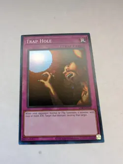 Yugioh Trap Hole LOB-EN058 Super Rare 25th annivsary NM - Image 1