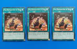 x3 Playset Near Mint Yugioh Pre-Preparation of Rites - RA01-EN055 - Secret Rare - Image 1