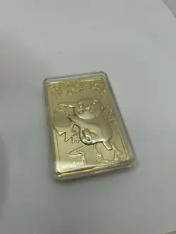 23K Gold Plated PIKACHU Trading Card 1999 Burger King Pokemon Ball w/Box - Image 2