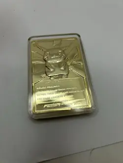 23K Gold Plated PIKACHU Trading Card 1999 Burger King Pokemon Ball w/Box - Image 3