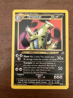 Tyranitar 31/75 Set Neo Discovery Unlimited - Eng Vintage Pokemon Card - Image 1