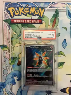 Pokemon TCG Iron Moth Holo Card Paradox Rift Illustration 187/182 PSA 10 - Image 1