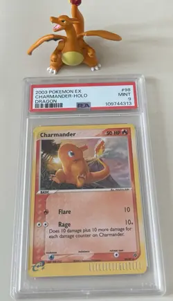 Swirl PSA 9 Charmander EX Dragon Holo Card 98/97 Secret Rare - Image 1