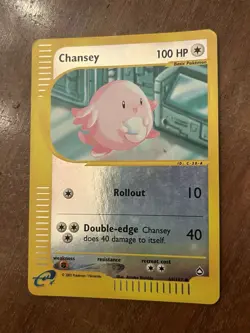 Chansey 69/147 Set Aquapolis 2002 Reverse Holo E-Series Pokemon Card TCG - Image 2
