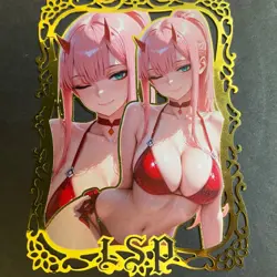 Goddess Story Gold METAL Card - Maiden Party Serial Number #021/100 - Zero Two 2 - Image 1