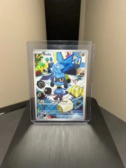 Pokemon TCG Riolu Holo Rare Card 215/198 Scarlet & Violet Base Pack - Image 1