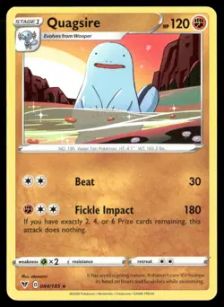 2020 Vivid Voltage Set Pokemon Card 084 Quagsire NM - Image 1