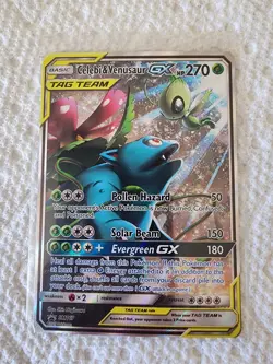 Celebi Venusaur GX SM167 Sun Moon Full Alt Art Holo Promo Pokemon TCG Card - Image 1