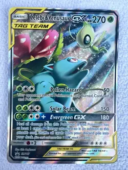 Celebi Venusaur GX SM167 Sun Moon Full Alt Art Holo Promo Pokemon TCG Card - Image 1
