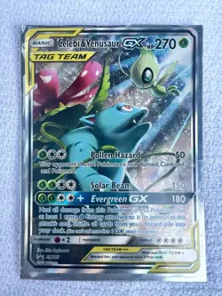 Celebi Venusaur GX SM167 Sun Moon Full Alt Art Holo Promo Pokemon TCG Card - Image 2