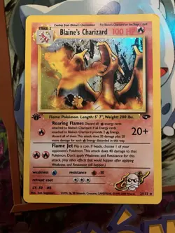 Pokemon TCG Blaine's Charizard Gym Challenge Holo Card 2/132 1st Edition Rare - Image 2