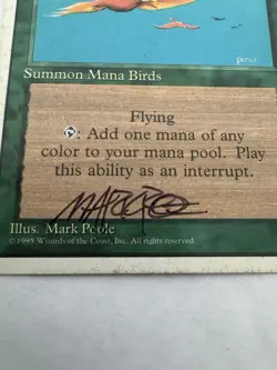 Birds of Paradise, MTG- 4th Edition, Moderate Play, Mark Poole Signature - Image 3