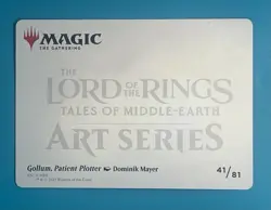 MTG Lord Of The Rings Gold Stamped Art Series Gollum, Patient Plotter 41/81 - Image 2