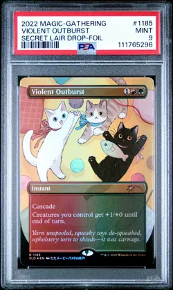 2022 MTG SECRET LAIR DROP FOIL #1185 VIOLENT OUTBURST PSA 9 - Image 1