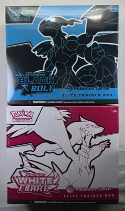 Pokemon Center Black Bolt White Flare Elite Trainer Box ETB Set Of 2 New Sealed - Image 1