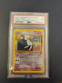 2000 POKEMON PROMO BLACK STAR POKEMON LEAGUE #9 MEW-HOLO PSA 7 - Image 1