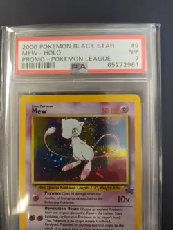 2000 POKEMON PROMO BLACK STAR POKEMON LEAGUE #9 MEW-HOLO PSA 7 - Image 2