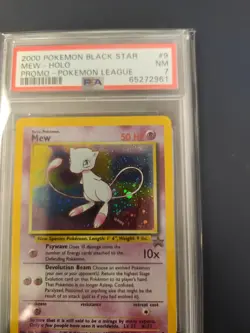 2000 POKEMON PROMO BLACK STAR POKEMON LEAGUE #9 MEW-HOLO PSA 7 - Image 3
