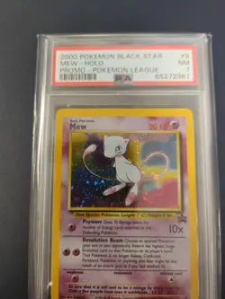 2000 POKEMON PROMO BLACK STAR POKEMON LEAGUE #9 MEW-HOLO PSA 7 - Image 4