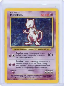 1999 Pokemon Base Set - Mewtwo - Rare Holo - No. 10/102 - Image 1