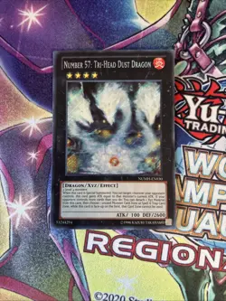 (YBL) Yugioh Number 57: Tri-Head Dust Dragon NUMH-EN030 Unlimited Secret Rare LP - Image 1