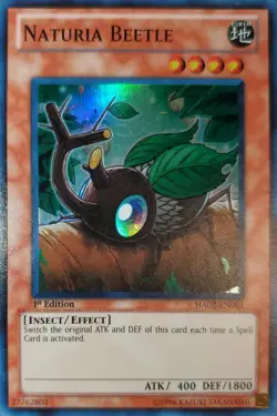 Yugioh 2010 Naturia Beetle SR 1st Ed. HA02-EN001 Near Mint - Image 1