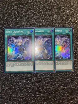 Yugioh 3x Raihu Dracotail JUSH-EN009 Super Rare 1st Edition Near Mint - Image 1
