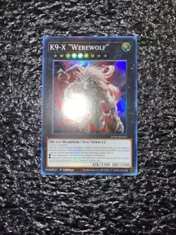 Yugioh K9-X "Werewolf" JUSH-EN037 Super Rare 1st Edition Near Mint - Image 1