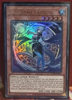 JUSH-EN002 Dracotail Faimena Ultra Rare 1st Ed YuGiOh - Image 1