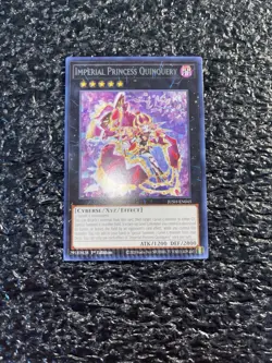 Yugioh Imperial Princess Quinquery JUSH-EN045 Rare 1st Edition Misprint CRIMP - Image 1