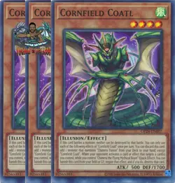 Yugioh! 3x Cornfield Coatl OP24-EN007 Super Rare NM - Image 1