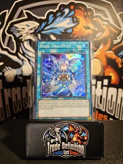 JUSH-EN009 Rahu Dracotail : Super Rare 1st Edition Mint YuGiOh Card - Image 1