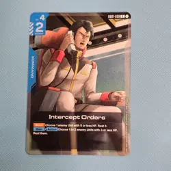 Intercept Orders - Gundam Card Game #GD01-099 - GD01 - NM Foil Newtype Rising Si - Image 1